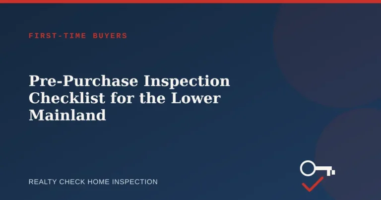 Pre-Purchase Home Inspection Checklist for First-Time Buyers in the Lower Mainland