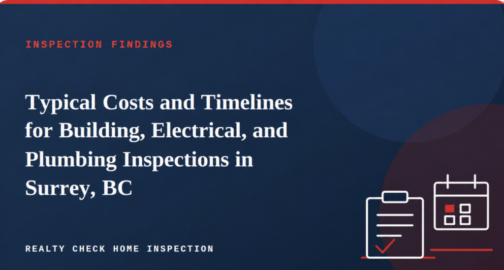 Typical costs and timelines for building, electrical, and plumbing inspections in Surrey, BC